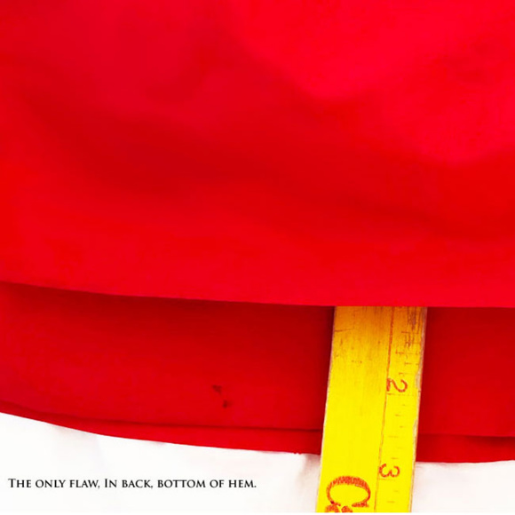 Vintage Designer WHITE HOUSE Red Silk Velvet Skirt - Picture 5 of 5